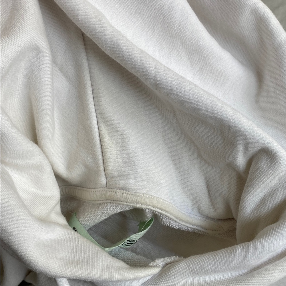Off White Virgil Abloh Graphic Unisex Hoodie - White and Orange XS - Picture 16 of 17
